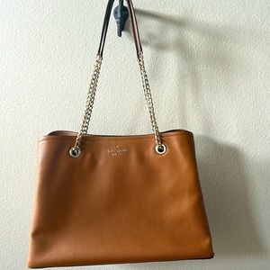 Kate Spade brown shoulder purse 14x10.5 with 12” shoulder strap